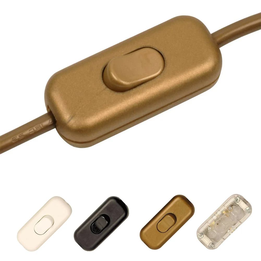 Interruttore a pulsante 250V/2A per lampada da comodino, modello 303, per lampada da scrivania, lampada da terra, luci LED da camera da letto, interruttore in linea