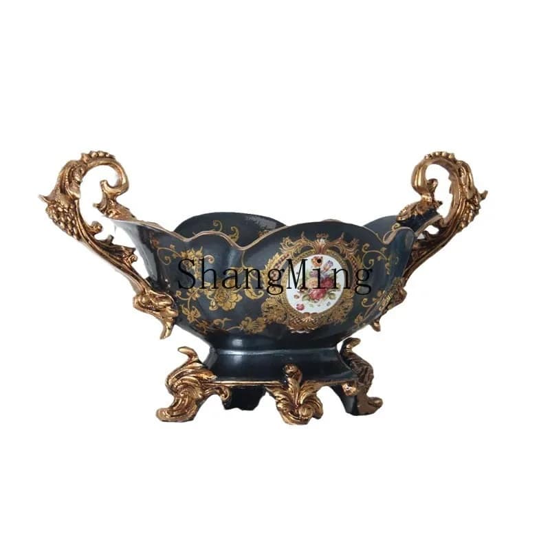 Set di piatti per frutta XH, piatto per frutta di lusso per soggiorno, piatto per frutta secca domestico, ornamento decorativo creativo in resina.
