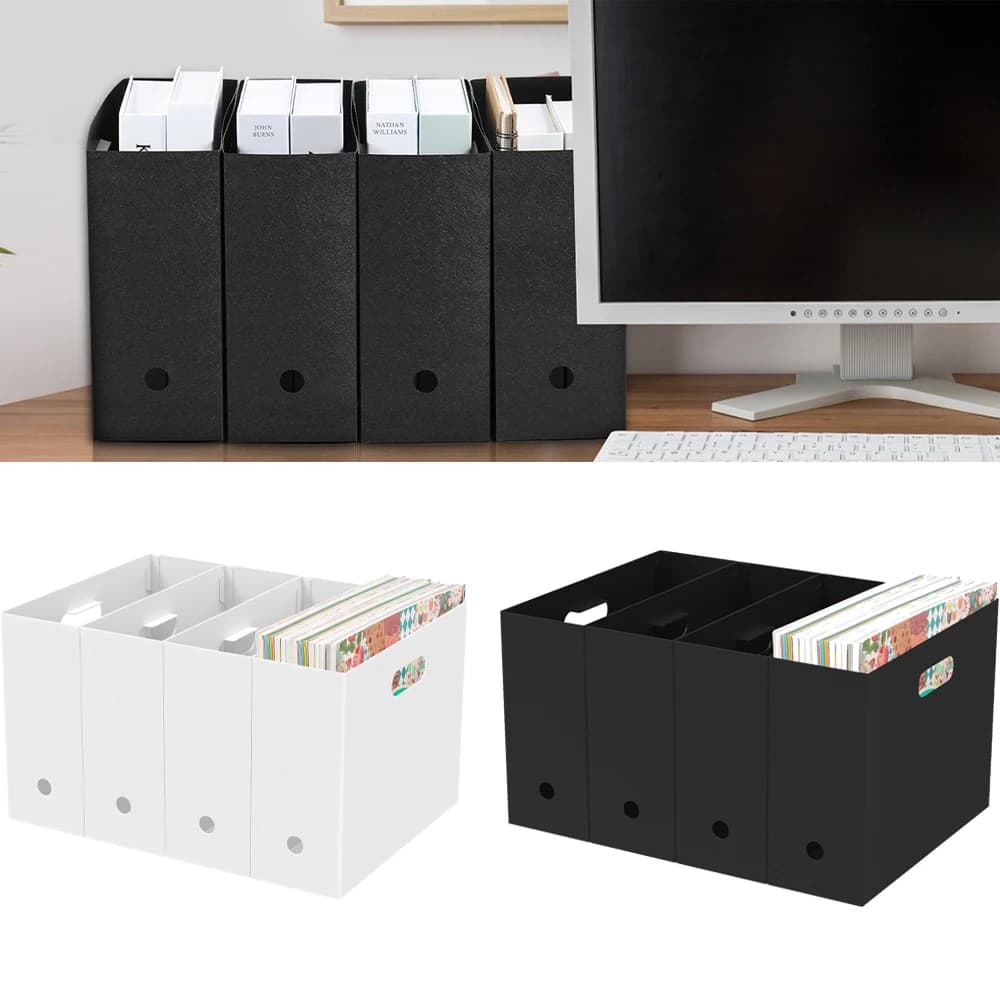 4/6 pezzi pieghevole desktop libro file organizzatore scrapbook scatola di immagazzinaggio carta multiuso desktop file smistamento articoli vari scatola di supporto