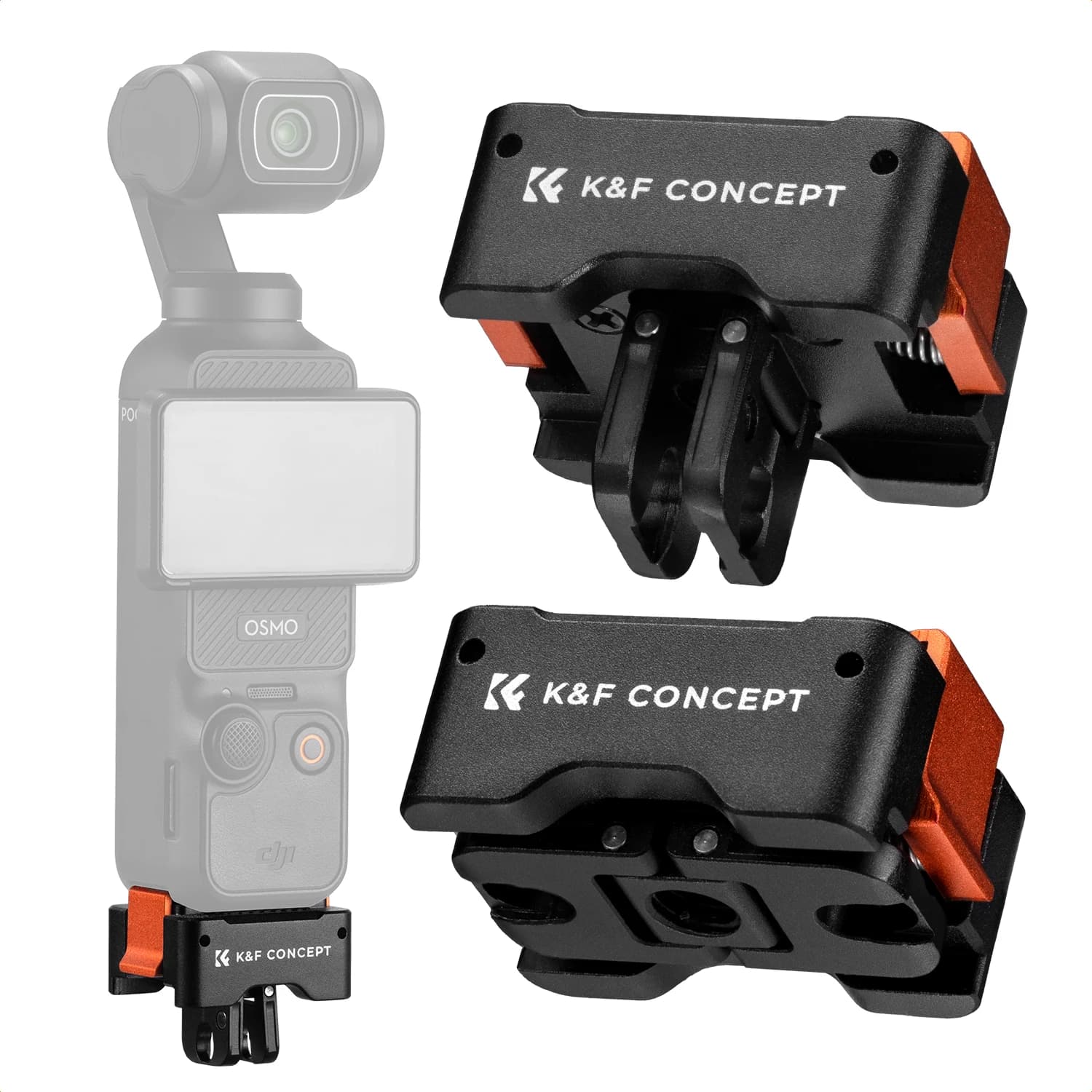 K&F CONCEPT Set di 2 Adattatori a Sgancio Rapido per DJI Osmo Pocket 3, Supporto per Treppiede in Lega di Alluminio Standard