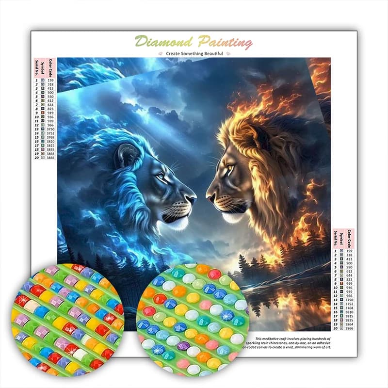 GATYZTORY Diamond Painting Accessories Abstract Lion Diy Crafts Diamond Art Kits Animals Home Decor Picture Diamond Embroidery