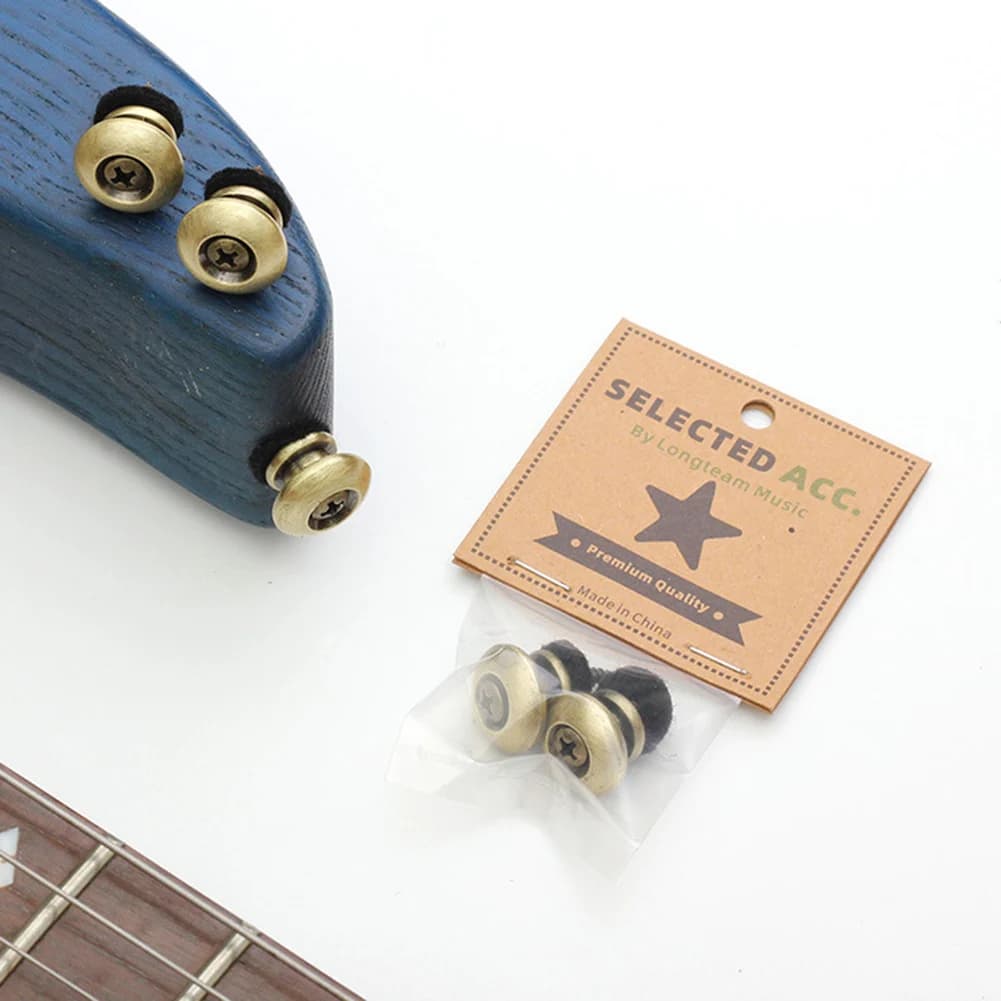2 pezzi di serrature per bottoni per tracolla per chitarra, viti di installazione sicura per accessori di ricambio per bottoni con fibbia per cintura per ukulele basso