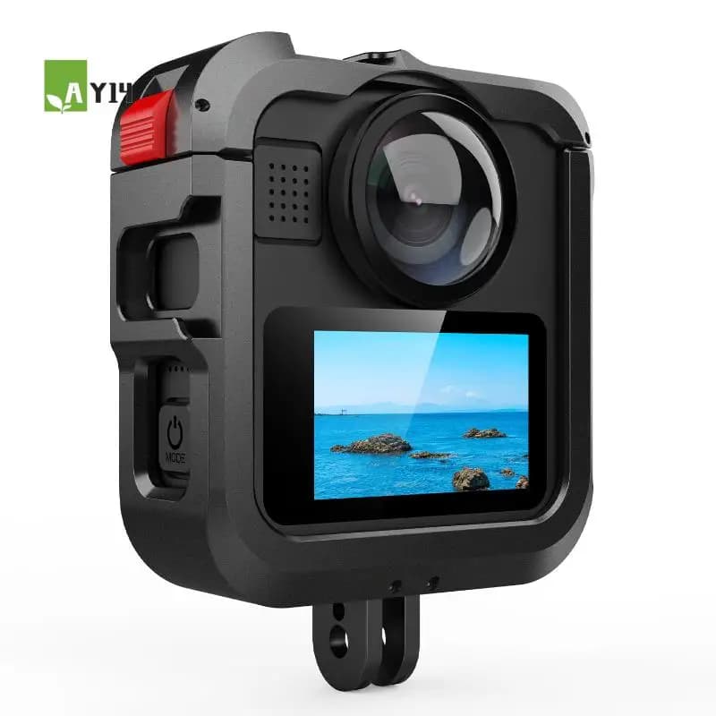 AY14 -For Gopro Max2 Protective Frame Case Camcorder Housing Case With Battery Cover For Gopro Max2 Action Camera