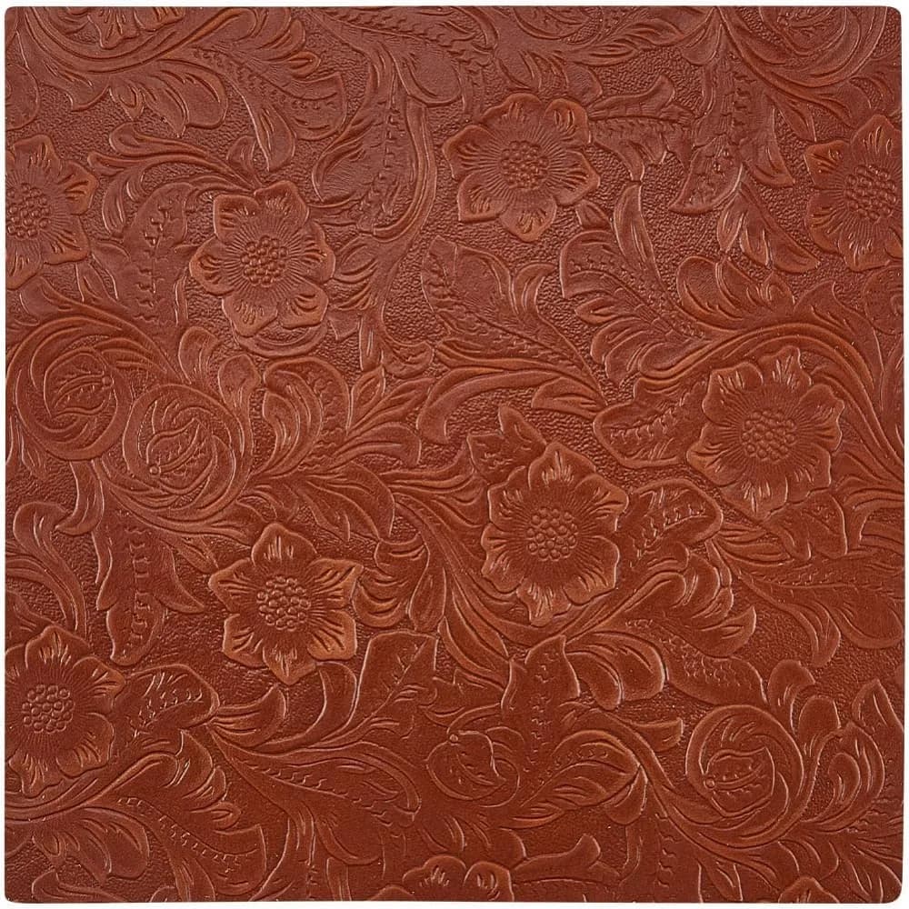 Tessuto in Pelle per Scarpe, Borse, Cucito, Patchwork, Fai da Te, Applicazioni Artigianali, Sienna 20x20x0.16~0.18cm
