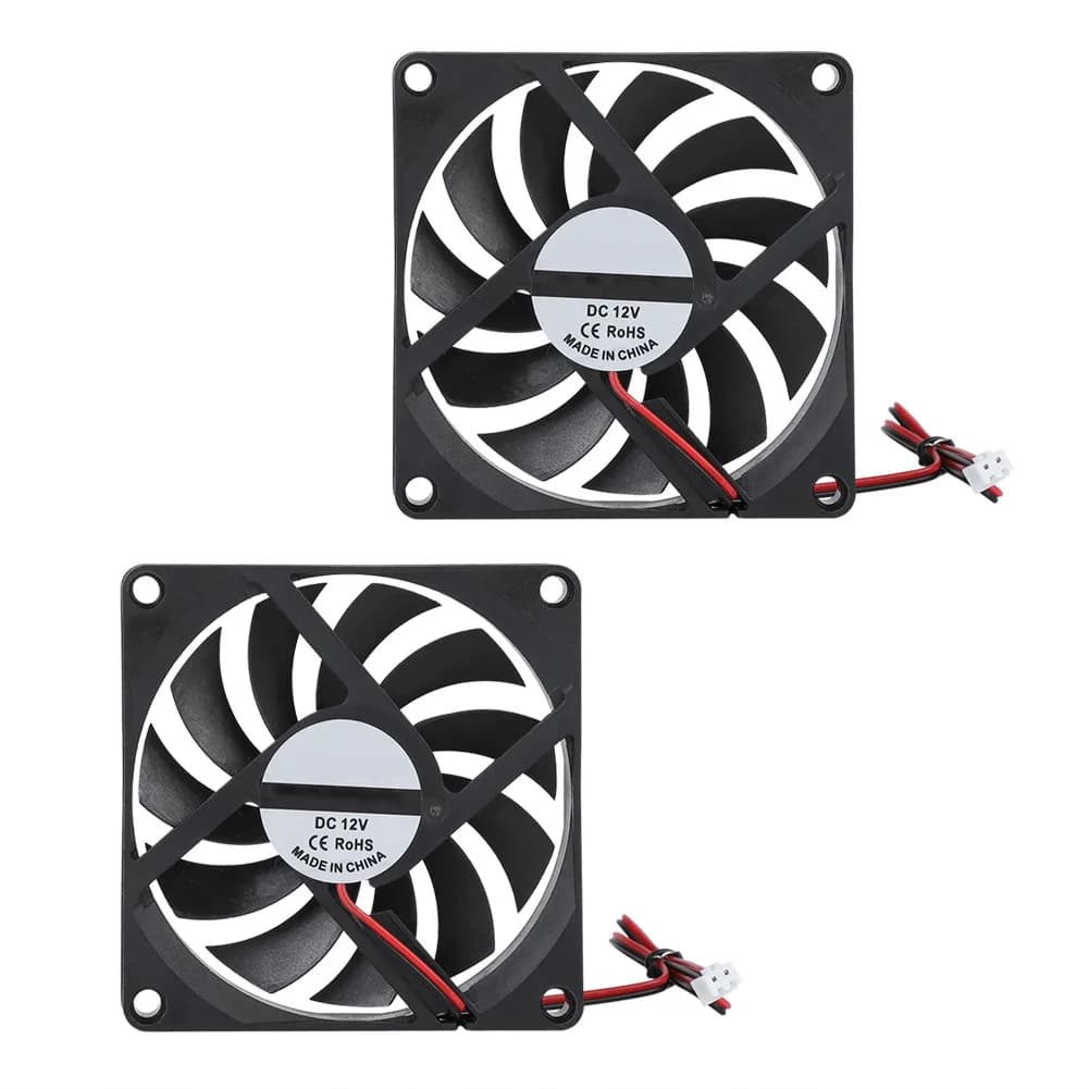 2pcs 12V Cooling Fan 21.46CFM 2PCS 3D Printer Assembly Part High speed Cooling Fan 12V 6000RPM 3D Printer Cooling Fan