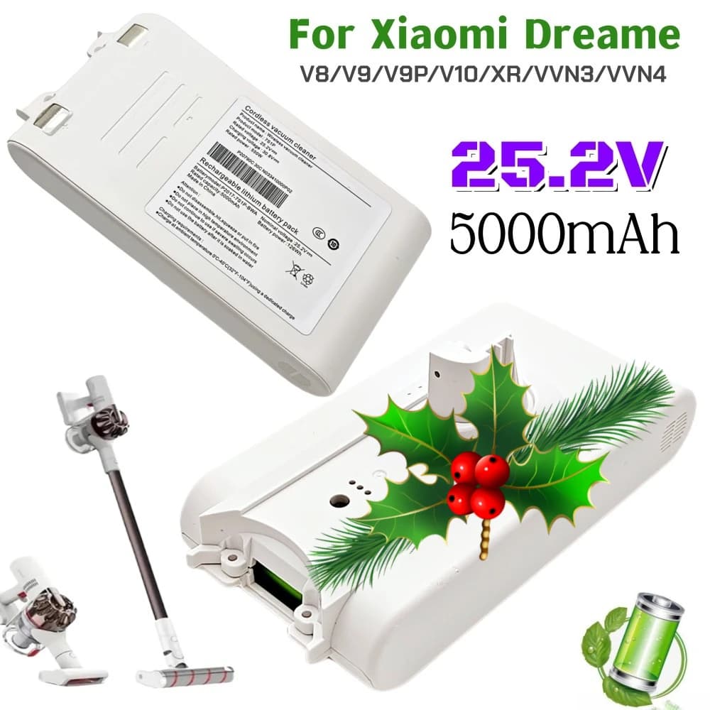 Per Dreame V8 V9 V10 V9P V9B Dreame Aspirapolvere Batteria 25.2V 5000mAh VVN3 VVN4 Cordless Catcher batterie di ricambio