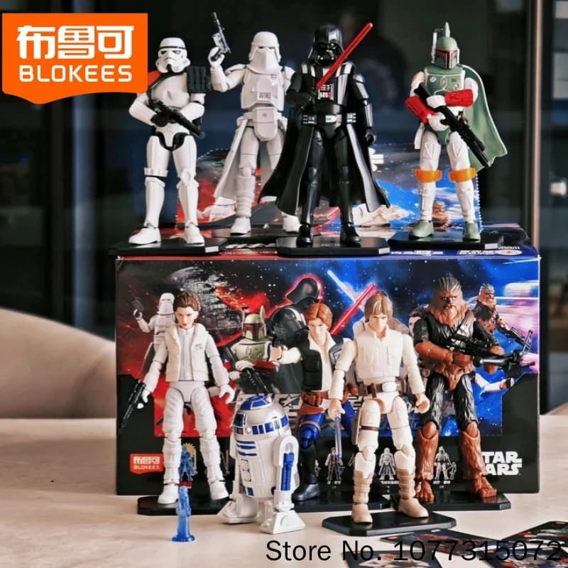 Blokees Star Wars Galaxy V2 Blind Box Poseable Model Kits Darth Vader Movie Figure Movable Action Blocks Toy Collectible Gift