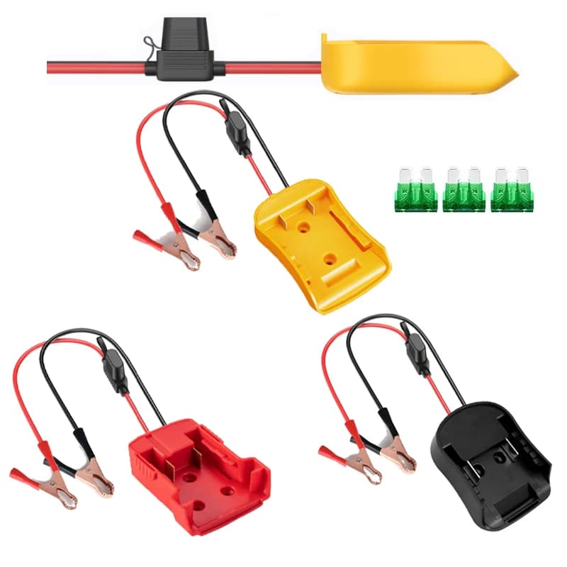Avviatore di Emergenza per Makita DeWalt Milwaukee, Cavo Booster per Auto con Batteria 18V e Fusibile, Adattatore di Alimentazione di Emergenza per Auto Fai-da-Te