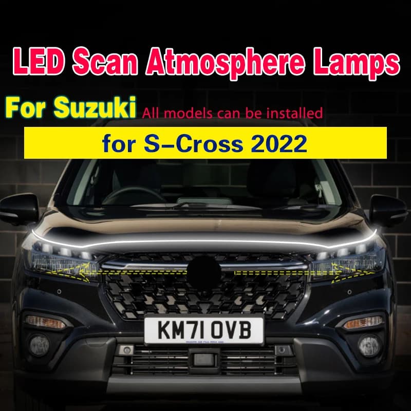 LED Car Hood Atmosphere Lght Strip impermeabile Auto decorazione esterna illuminazione lampada ambientale decorativa per Suzuki S-Cross 2022