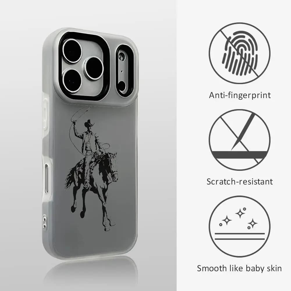 Western Cowboy Graphic Phone Case For iPhone 17 16 15 14 13 12 11 Pro Max Plus Mini Case Clear Jelly Shockproof Soft Cover