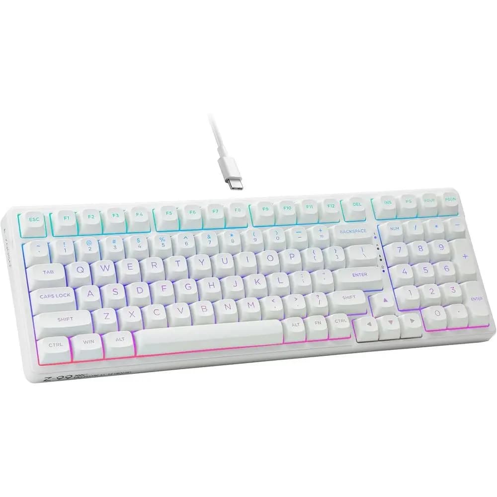 Tastiera Meccanica Cablata, Hot-Swap, Switch Lineari Pre-Lubrificati, Montaggio Gasket, Illuminazione RGB, Tastiera da Gaming a 99 Tasti per PC/Gaming