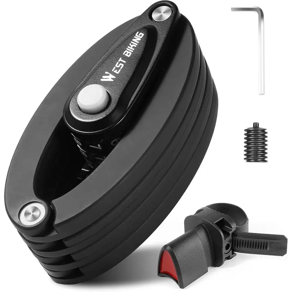 Lucchetto a Catena per Bicicletta a 4 Cifre Resistente con Staffa di Sicurezza, Robusto 2.8 T, Antifurto Livello 6