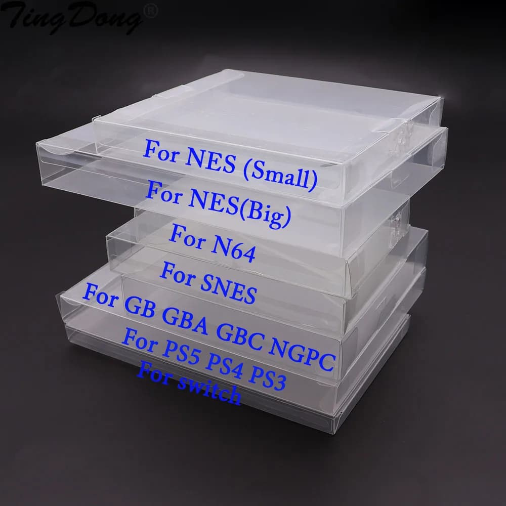 Custodia protettiva trasparente per cartuccia trasparente per GB GBA GBC SNES N64 NES NGPC Scatola protettiva per interruttori per PS5 per PS4 /PS3