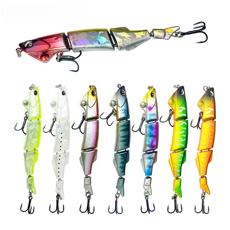 100 mm 5.8 g, multi-segmented wobbler for long launches, articulated bait, fishing gear