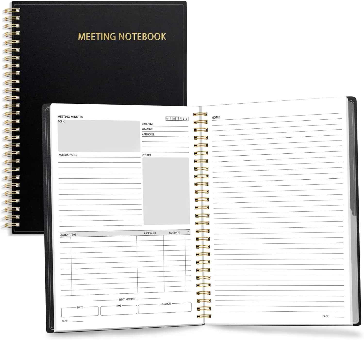 Quaderno Professionale B5 per Riunioni con 160 Pagine, Agenda a Spirale per Ufficio e Appunti Aziendali