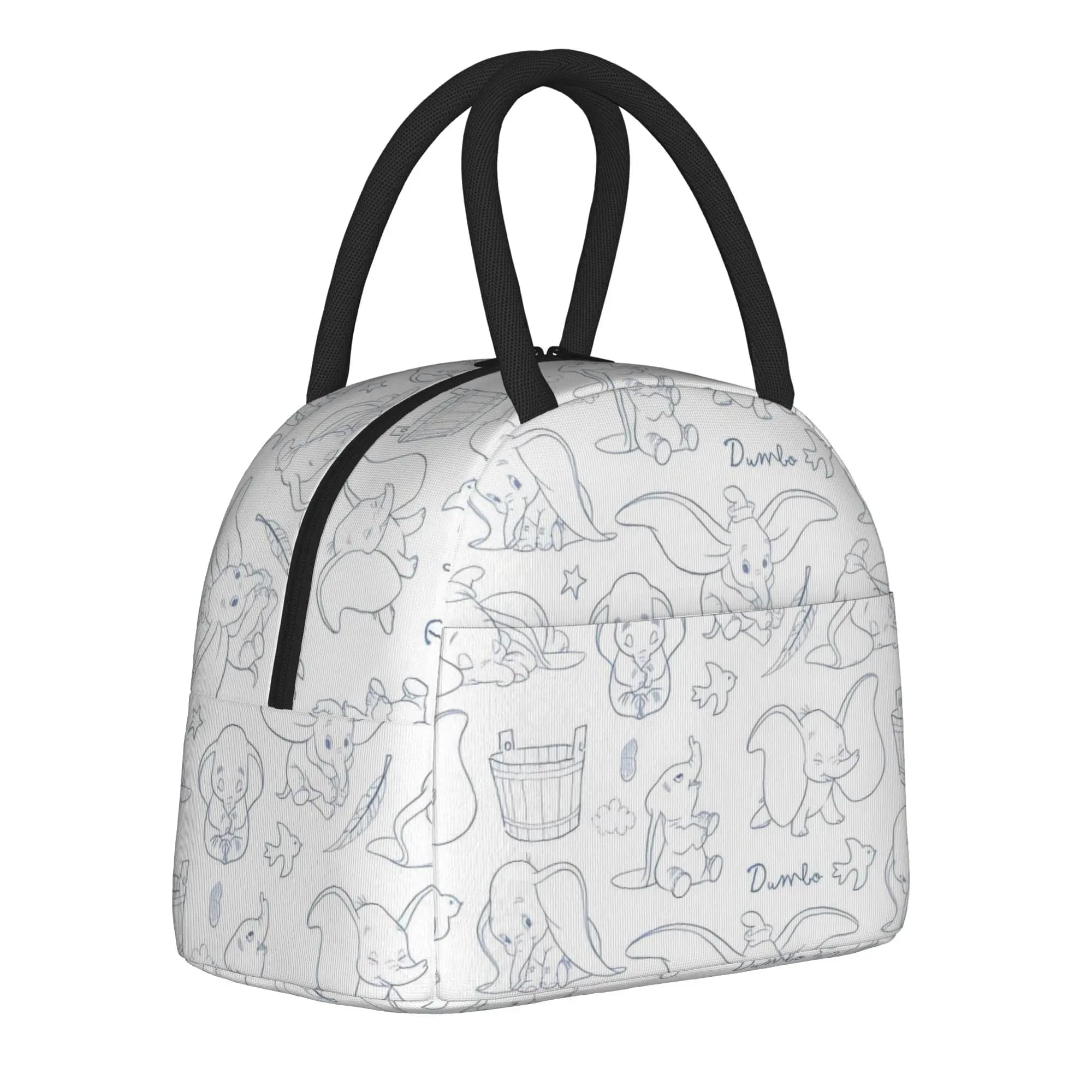 Borsa termica per il pranzo con elefante volante Dumbo dei cartoni animati, borsa termica, contenitore per il pranzo, borsa porta pranzo, borse per la conservazione degli alimenti, spiaggia, picnic