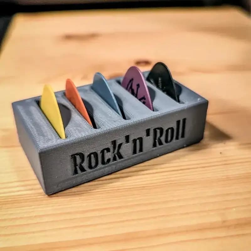 1 pz Scatola porta plettri per chitarra stampata in 3D, espositore quadrato per plettri, porta statuette da collezione, organizer da scrivania