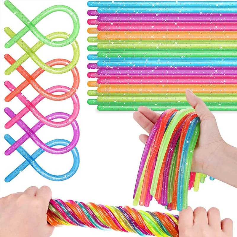 Set di 5 Giocattoli Sensoriali di Grandi Dimensioni per Bambini, Corde Elastiche Antistress, Regali per Feste e Calamità, Riempitivi per Calze