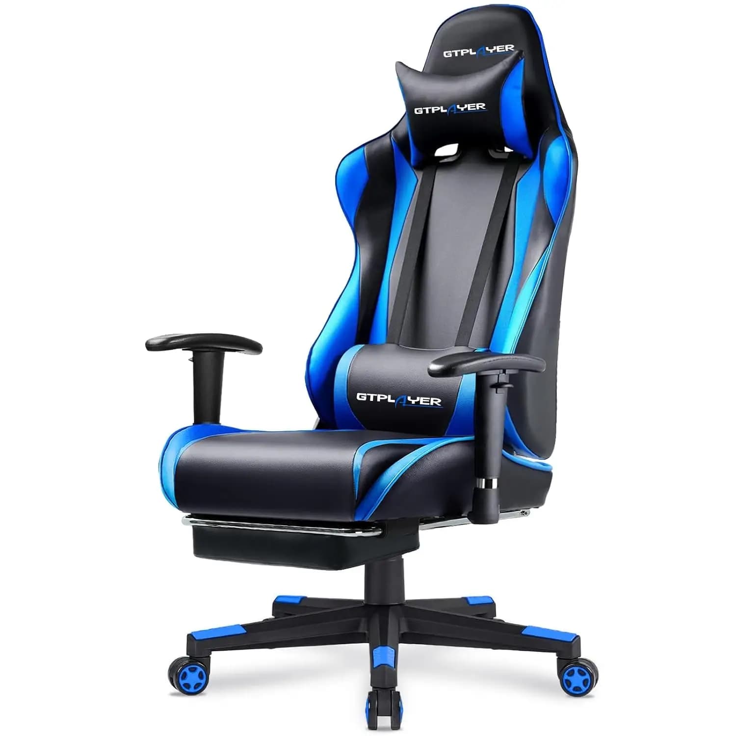 Sedia da Gaming Ergonomica con Poggiapiedi, Reclinabile, Regolabile in Altezza, Girevole, con Poggiatesta e Supporto Lombare, per Ufficio e Casa, Personalizzabile