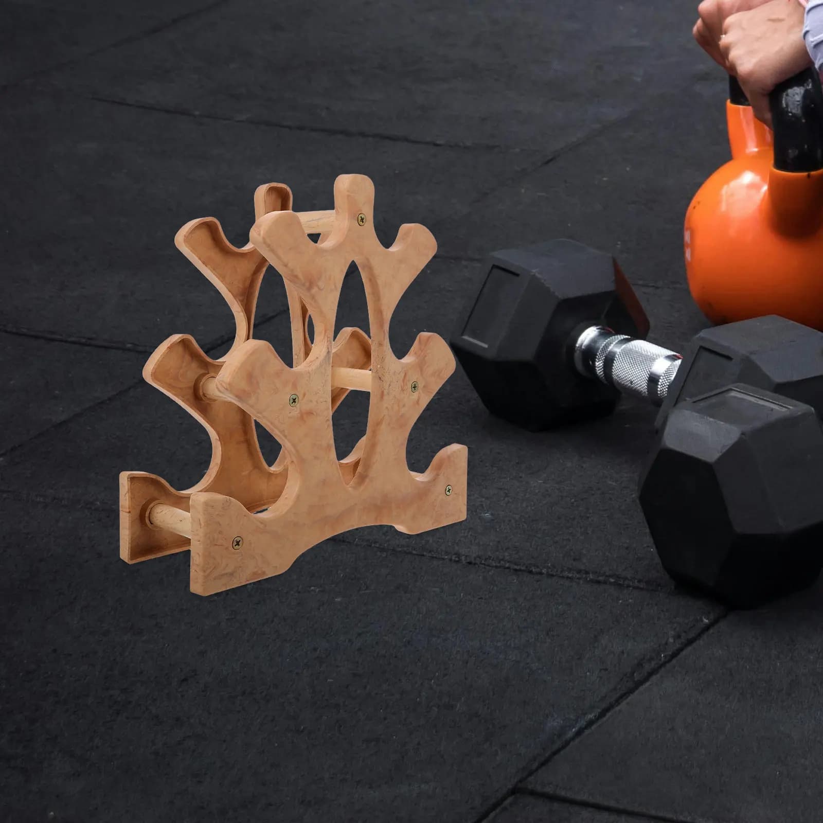 3 Level Manubri Door Resistant, Gym Organizer, Manubri and Kettlebell Support, Training Space