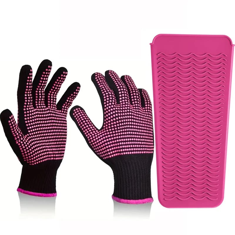 Silicone Embossed Iron Insulating Sleeve Heat Resistant Electric Clip Insulating Bearing Anti-slip Hair Clip Tool Portable Storage