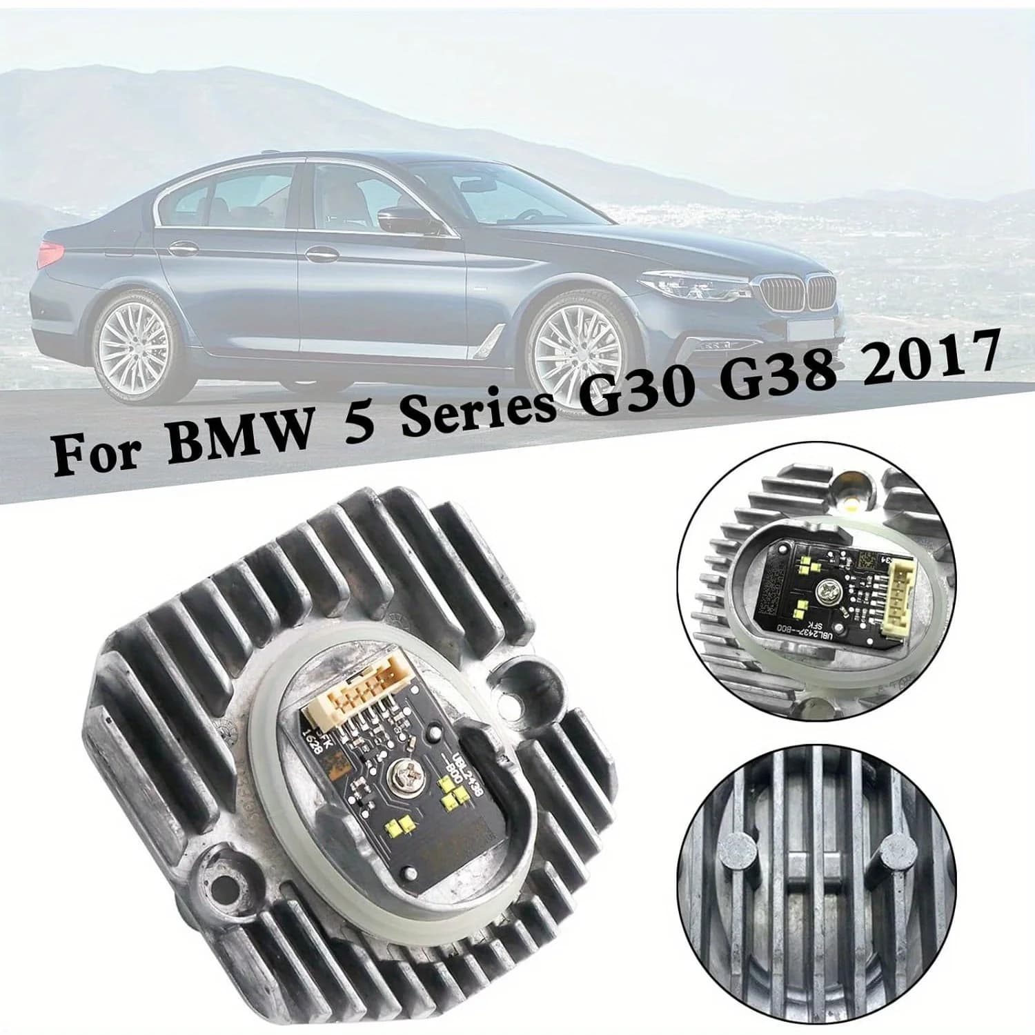 DRL Xenon LED Headlight Control Module Unit For BMW 5' G30 G31 F90 M5, 6' G32 GT 2016-2020, Left 63117214939, Right 63117214940