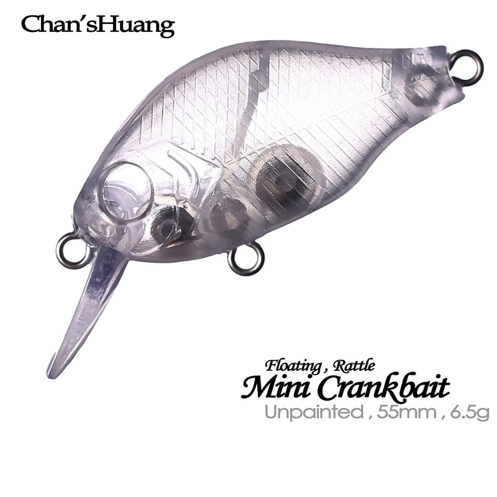 Chan'sHuang 20 pezzi esca vuota non verniciata 5,5 cm 6,5 g sonaglio galleggiante Crankbait esca da pesca artificiale fai da te