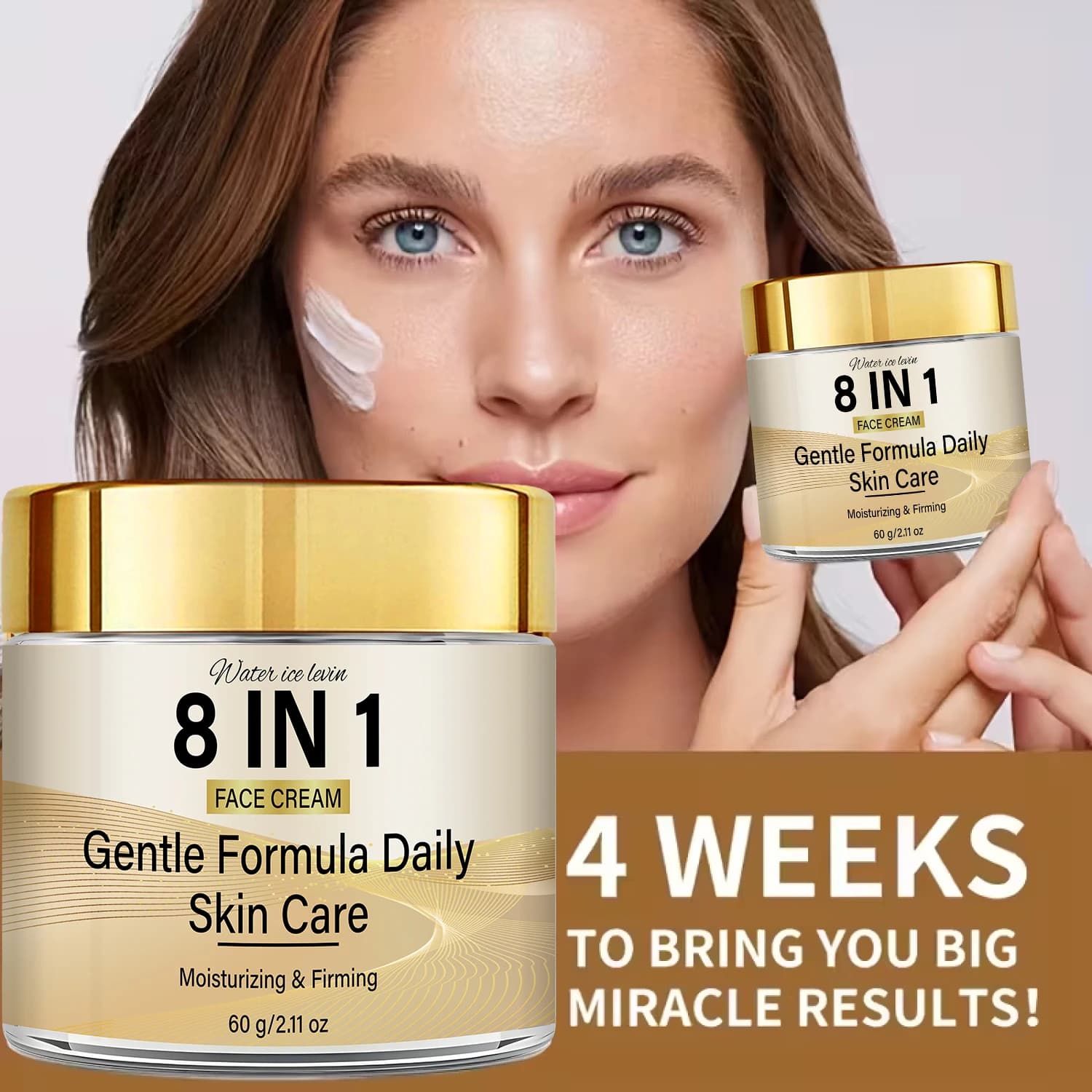 Cream Face 8-in-1 with Retinol, Collagen, Vitamin C, E, Kojico Acid, Glutatione, Niacinamide and Hyaluronic Acid Hydrating and Rassodant. 60g.