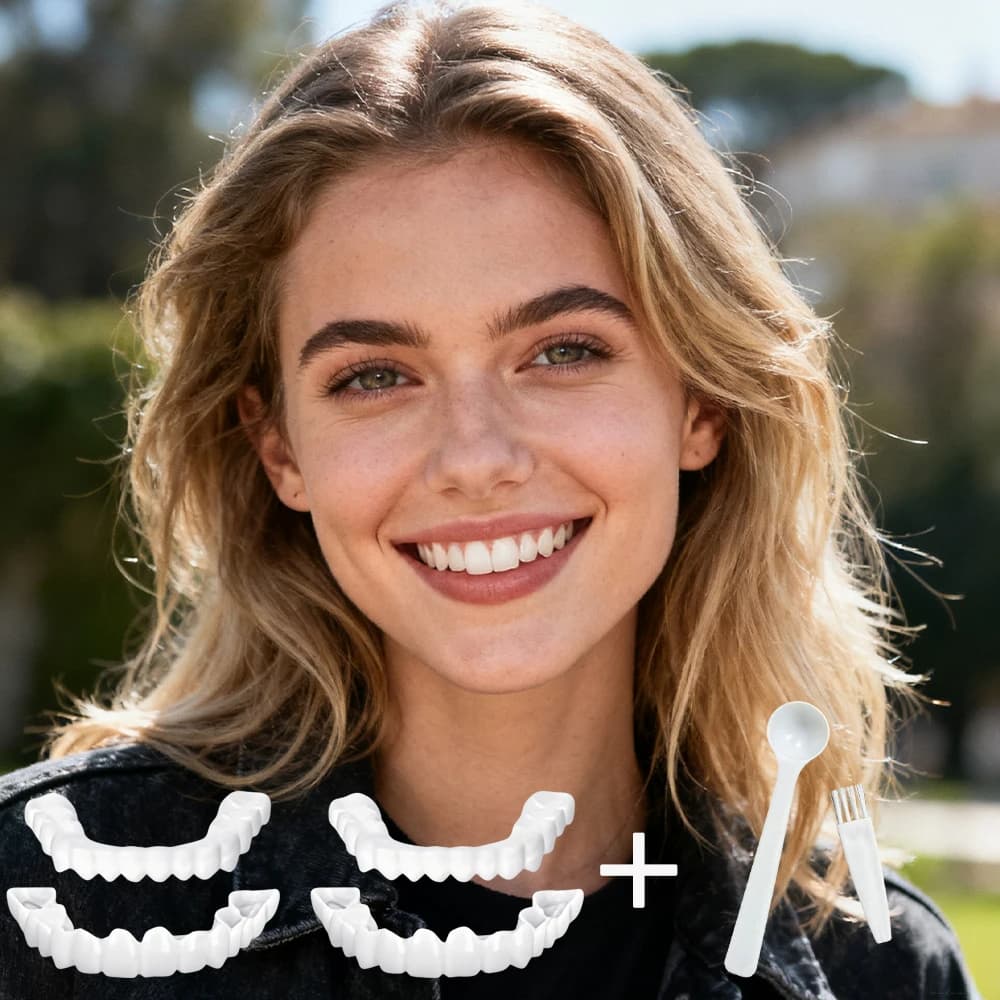 Faccette Dentali Naturali per un Sorriso Fresco, Riutilizzabili, Sbiancamento Istantaneo, Aspetto Pulito e Luminoso per Uso Quotidiano H2931