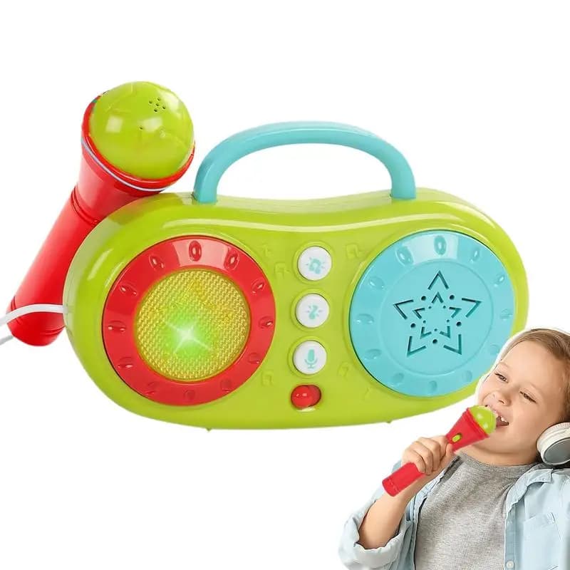 Macchina per karaoke portatile Microfono multifunzionale Altoparlante per karaoke Macchina per canto Set da gioco educativo elettrico per 3 anni