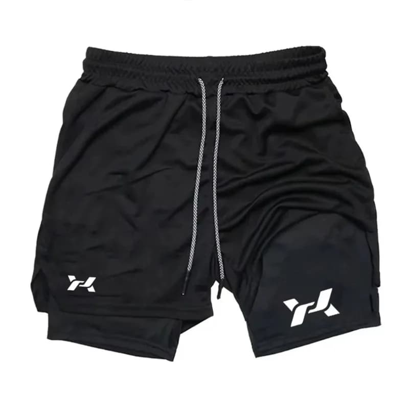 2026Men's Two-in-one Sports Shorts Breathable Casual Quick-drying Double-layer Shorts Running Sportswear Bottoms ZY00197