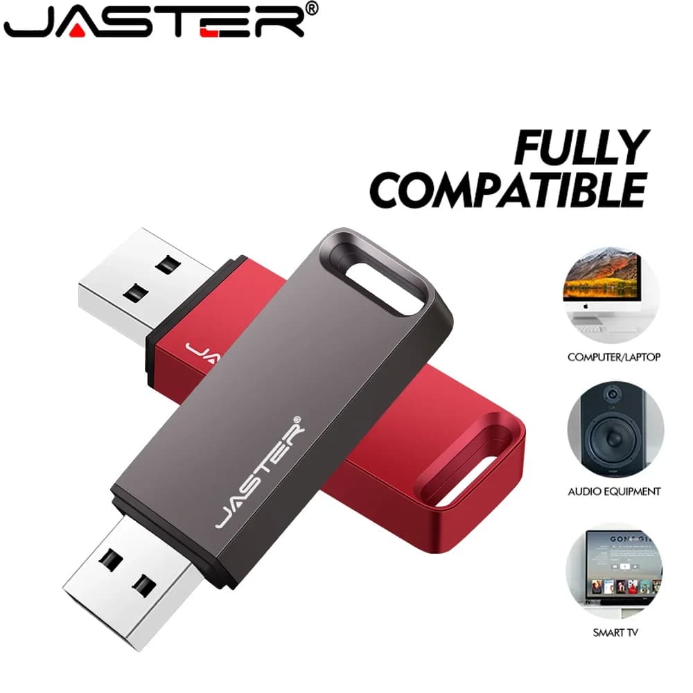 JASTER chiavetta USB in metallo rosso 128GB Pendrive ad alta velocità 64GB portachiavi gratuito Memoria Usb 32GB capacità reale Memoria Usb 16GB