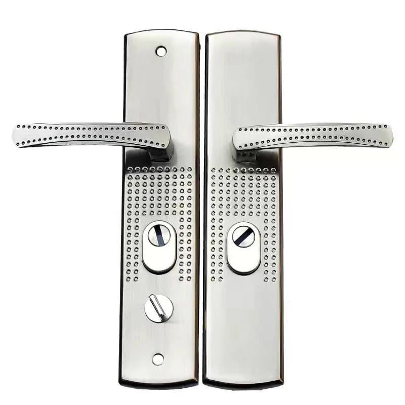 Maniglia per porta di sicurezza universale Maniglia per porta in lega di alluminio Maniglia per pannello ispessito Raccordi per serratura Hardware domestico