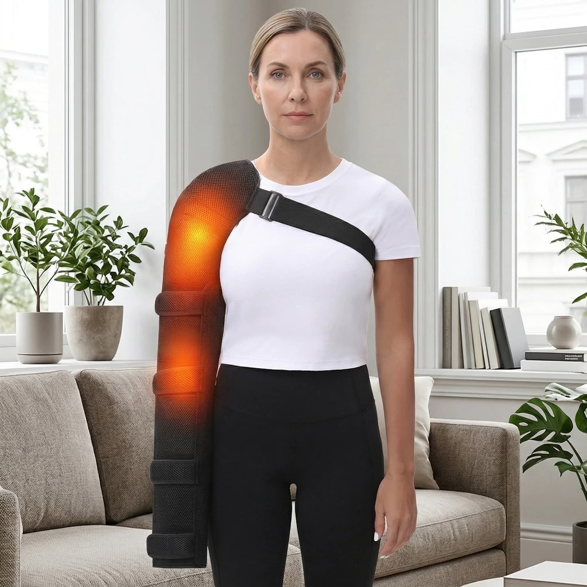Fascia Riscaldante Elettrica per Spalla, Braccio e Mano, Sollievo dal Dolore, Ultra Riscaldante, Fascia Riscaldante per Polso e Gomito, Scaldacollo per Tendinite e Artrite