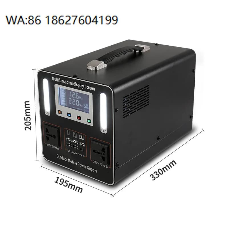Stazione di Energia Solare Personalizzata 200W 240Wh, Batteria al Piombo-Acido con Uscita AC, Avviatore d'Emergenza per Auto, Ricarica Wireless per Campeggio