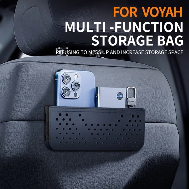Car Storage Organizer Odor Free Napappa Leather Perforated Self Sticky Multi Function Seat Gap Pocket,For Voyah Free Dreamer