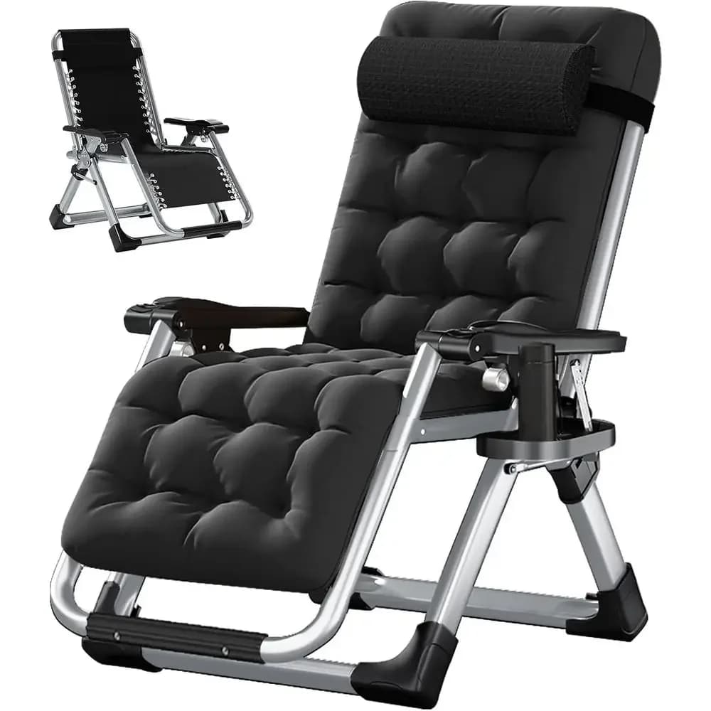 Zero Gravity Chair, Premium Lawn Recliner olding Portable Chaise Lounge with Detachable Cushion, rest and Cup Holder, Reclining