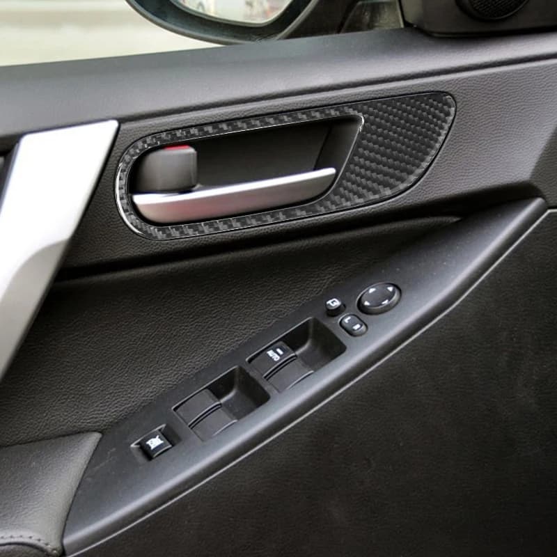 Auto Interni Maniglia Della Porta Ciotola Telaio di Copertura Trim In Fibra di Carbonio Car Styling Accessori Per Mazda 3 Axela 2010 2011 2012 2013