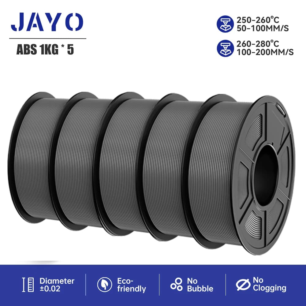 JAYO 5 ABS/PLAMETA 3D Printer Filament 1,75mm ±0,02mm 3D Printer Materials FDM Neatly Ferite for 3D Printer 1 Roll/1KG