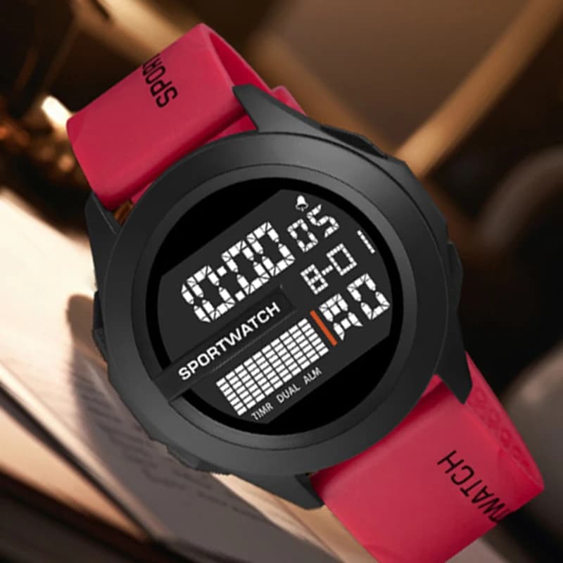 YIKAZE Men's sports watch Military digital watch Luminous chronometer Date Week Waterproof men's electronic wristwatch
