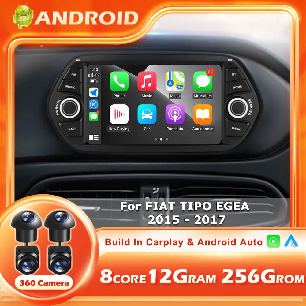 For FIAT TIPO EGEA 2015-2017 7' Android 16 Auto Car Multimedia Video Player GPS Navigation Stereo Screen Wireless CarPlay Tools