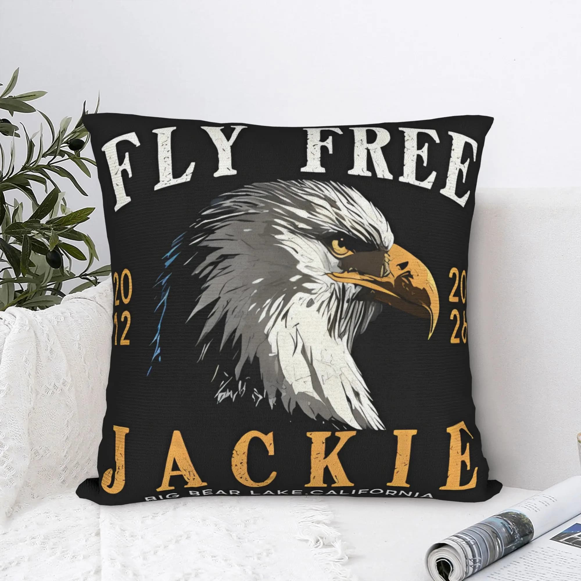 Jackie The Big Bear Eagle Pillow Case Supports California Wildlife Pillow Cover For Sofa Home Decor Cute Funny Pillowcases