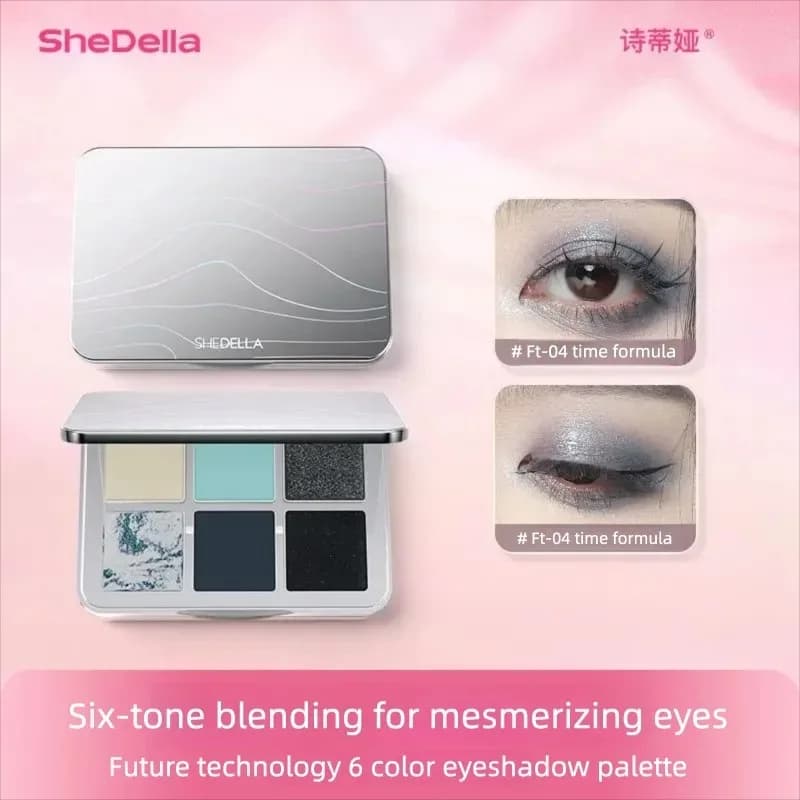 Sitiya Future Technology Palette di ombretti dai colori fumosi Sei colori Hot Girl Perlescente Opaco Studente Trucco semplice e fresco
