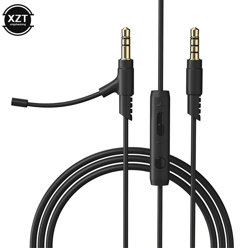Universal microphone cable with 1.2 M rod for 3.5 mm headphones with condenser microphone for PC phone for gaming headphones Boompro V-MODA