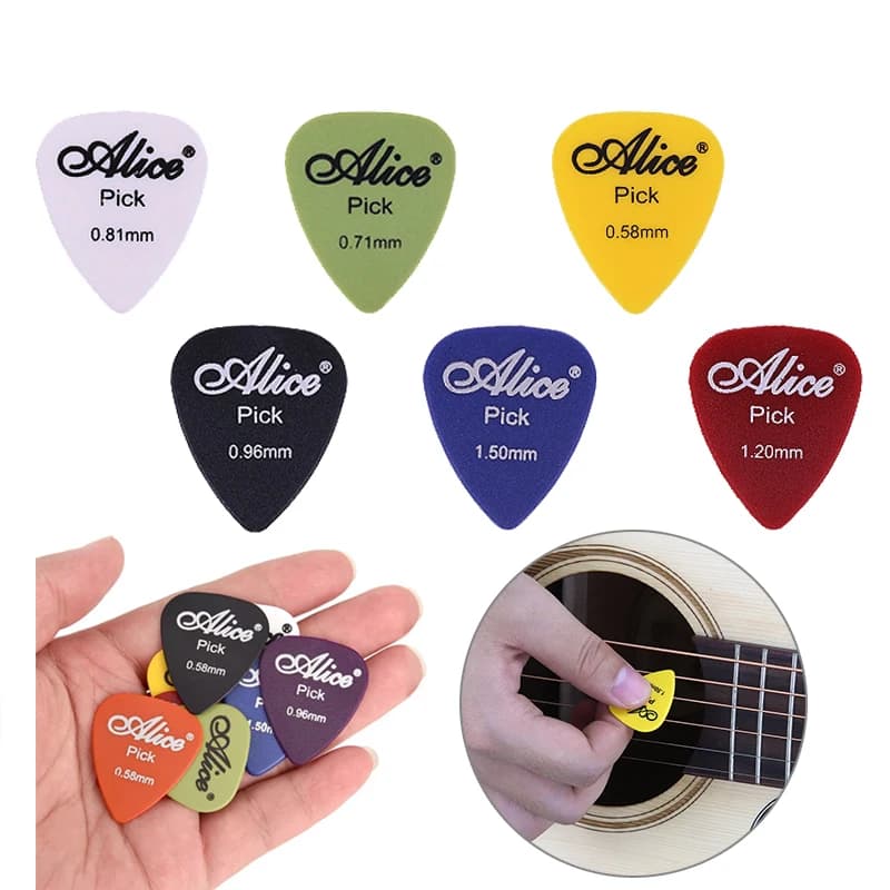 6 pezzi Plettri per chitarra ABS antiscivolo Chitarre elettriche e basse acustiche Spessore assortiti (0,58/0,71/0,81/0,96/1,2/1,5 mm) TMZ