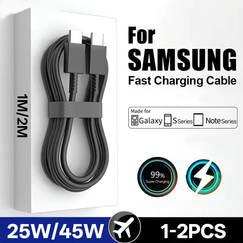 1-2PCS PD 45W/25W Tipo C Cavo Per Samsung Galaxy S20 S21 S22 S23 S24 Ultra Nota 10 5G 20 A53 A54 Cavo dati USB C a ricarica rapida
