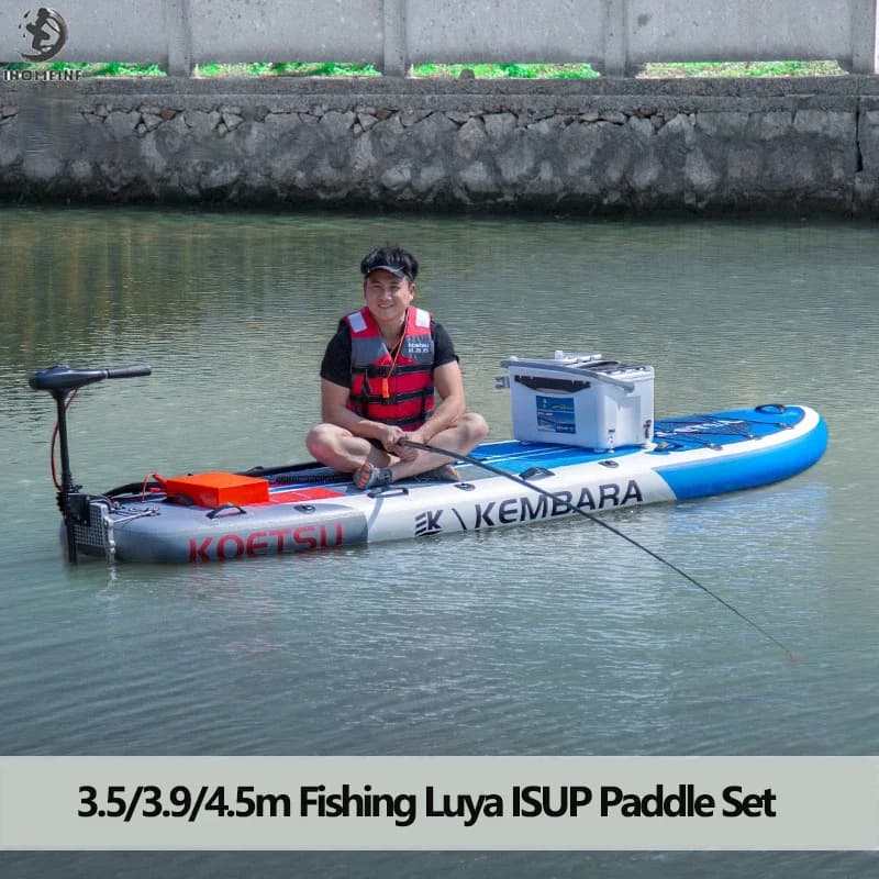 KOETSU 350/390/450 cm LUYA Tavole da pesca Set per 1-2 persone Barca da pesca Gonfiabile 0,9 mm PVC addensato Kayak Canottaggio ISUP