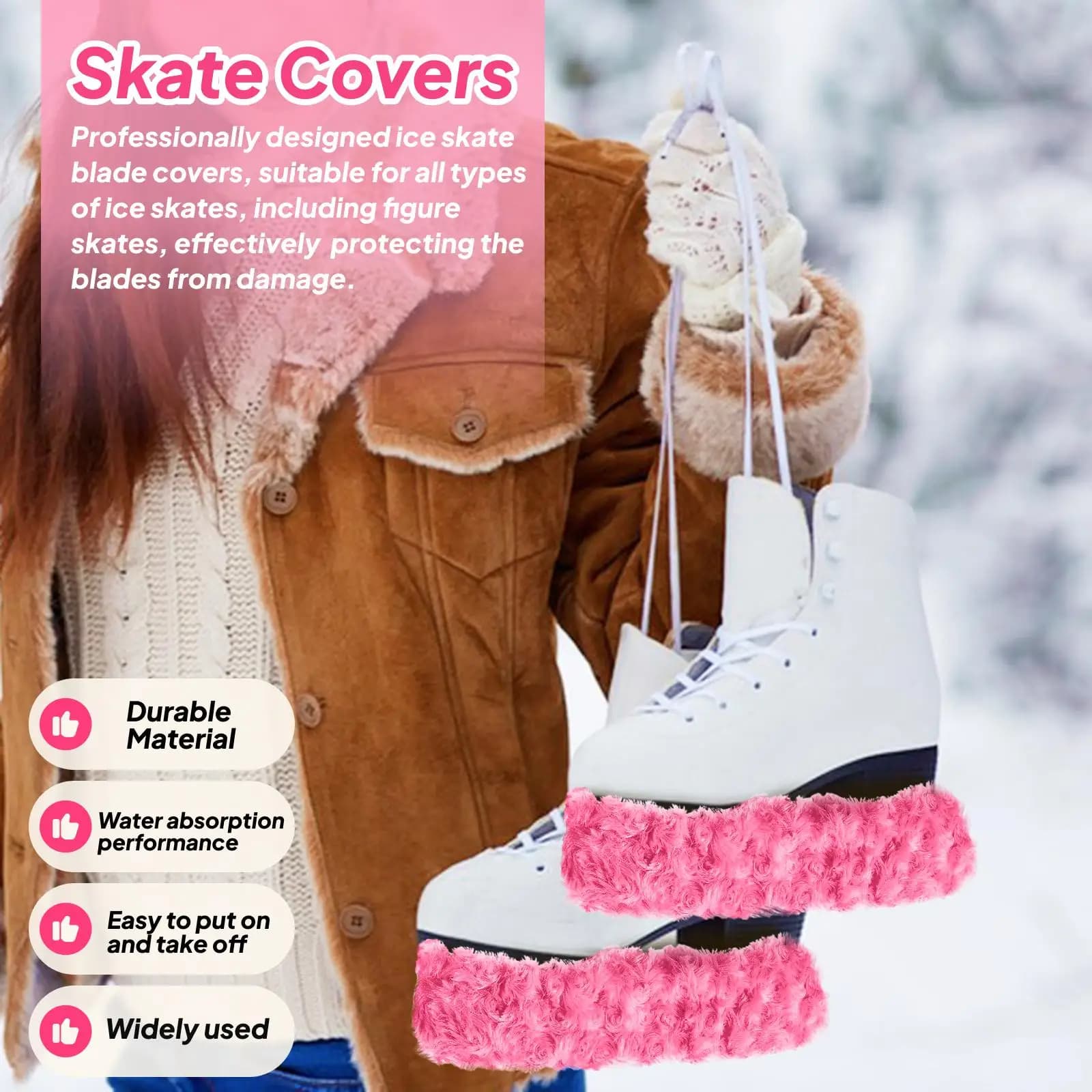 Soft Skate Covers for Ice Skating Polyester Blade Guard Nonstick Protection for Hockey Skates Figure Skates Gift