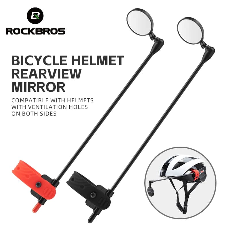 ROCKBROS bicycle helmet rearview mirror HD Ultralight Aluminum 360 ° Rotation Adjustable helmet mirror Back view Cycling accessories