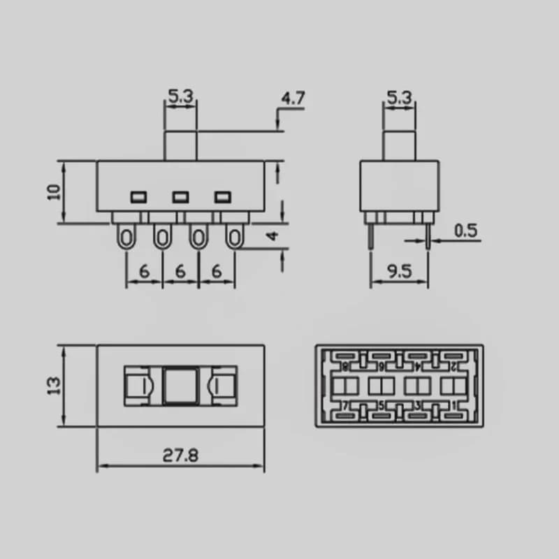 1 ~ 5 PZ/LOTTO Interruttore asciugacapelli 8 pin 3 interruttore a levetta del cambio LQ-103H interruttore scorrevole XN-2B-2310